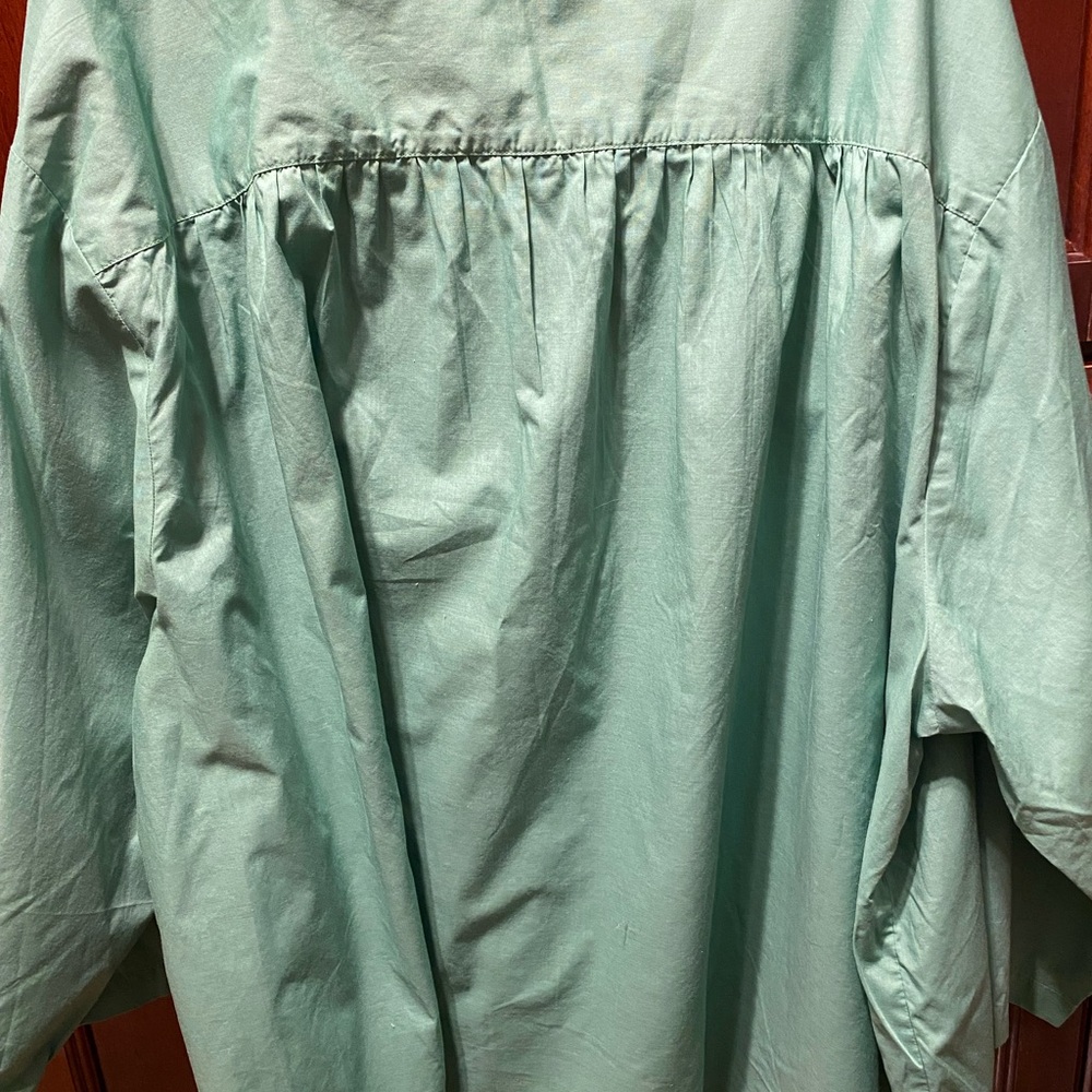 Green Button-Up Shirt plus size 5X Women’s - Picture 9 of 13